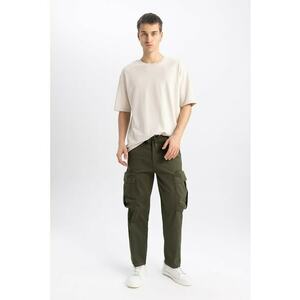 Pantaloni relaxed fit cu croiala conica imagine