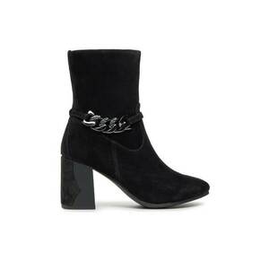 Botine dama 303526160 - Piele intoarsa - Negru imagine