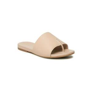 Papuci flip-flop dama - 302825196 - Piele naturala - Bej imagine