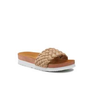 Papuci flip-flop dama - Piele ecologica - Bej imagine