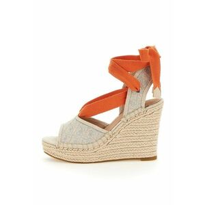 Sandale-espadrile wedge cu monograme brodate imagine