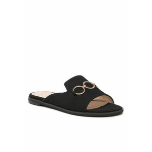 Papuci flip-flop dama - Piele naturala - Negru imagine