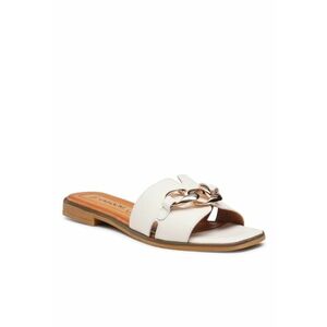 Papuci flip-flop dama - Piele naturala - Alb imagine