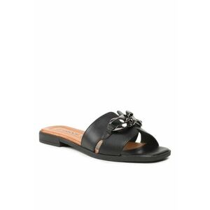 Papuci flip-flop dama - Piele naturala - Negru imagine