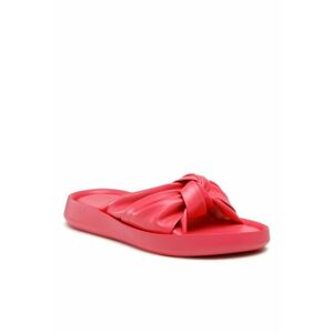 Papuci flip-flop cu funda dama - Piele ecologica - Roz imagine