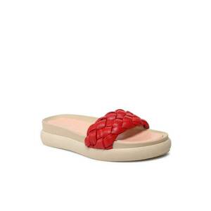 Papuci flip-flop dama - Piele naturala - Rosu imagine