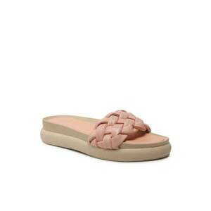 Papuci flip-flop dama - Piele naturala - roz imagine