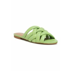 Papuci flip-flop dama - 208125239 - Piele naturala - Verde imagine