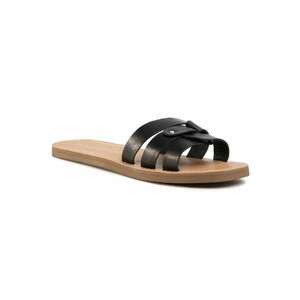 Papuci flip-flop dama - Piele naturala - Negru imagine