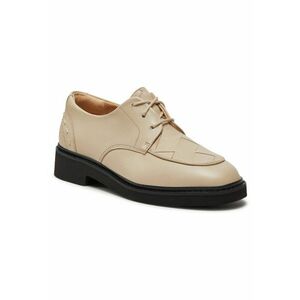 Pantofi oxford dama - Piele naturala - Ecru imagine