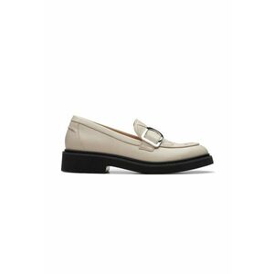 Pantofi loafer de piele cu toc masiv imagine