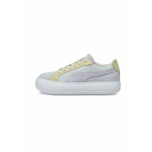 Pantofi sport flatform din piele intoarsa cu model colorblock Mayu Raw imagine