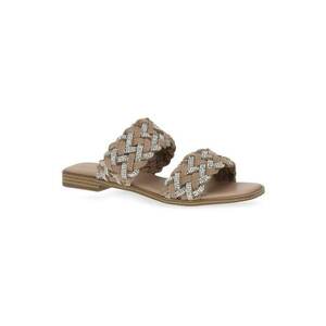 Papuci flip-flop dama - 301925187 - Piele naturala - Maro imagine