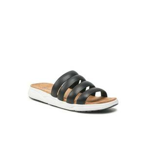 Papuci flip-flop cu barete dama - Piele naturala - Negru imagine