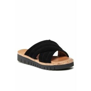 Papuci flip-flop dama - Piele naturala - Negru imagine