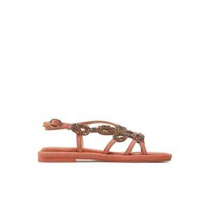 Sandale dama 303770334 - Piele intoarsa - Coral imagine