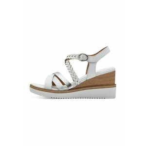 Sandale wedge cu detalii de piele imagine