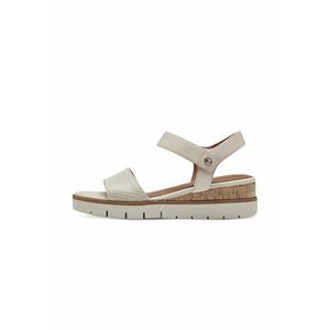 Sandale din piele cu talpa wedge si inchidere velcro imagine