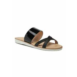 Papuci flip-flop fete - Piele naturala - Negru - imagine