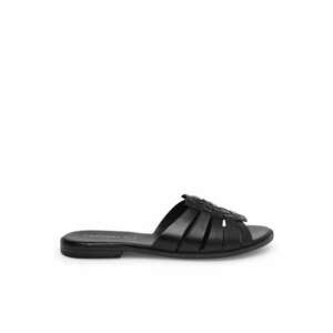 Slapi dama - 72640 - Piele naturala - Negru imagine