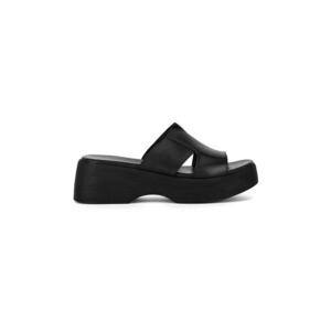 Slapi dama - 590559 - Piele naturala - Negru - imagine