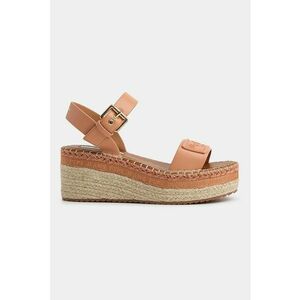 Sandale-espadrile wedge cu garnituri de piele ecologica imagine