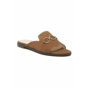 Papuci flip-flop dama - 302173716 - Piele naturala - Maro imagine