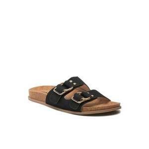 Papuci flip-flop dama - Piele ecologica - Negru imagine