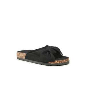 Papuci flip-flop cu funda pentru dama - Textil - Negru imagine