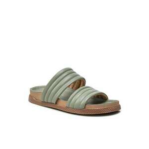 Papuci flip-flop dama - Piele naturala - Verde imagine