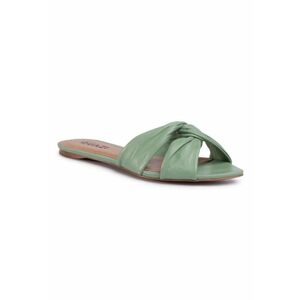 Papuci flip-flop dama - Piele naturala - Verde imagine