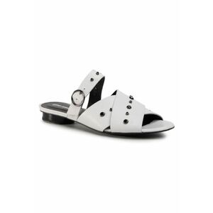 Papuci flip-flop dama - Piele naturala - Alb imagine