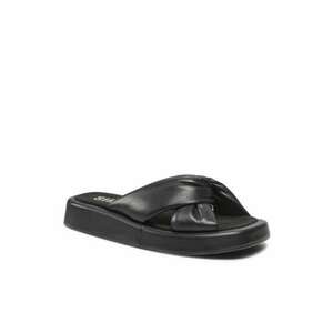 Papuci flip-flop dama - Piele naturala - Negru imagine