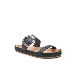 Papuci flip-flop dama - Shoes - Piele ecologica - Negru imagine