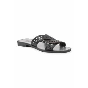 Papuci flip-flop dama - 302385225 - Piele naturala - Negru imagine