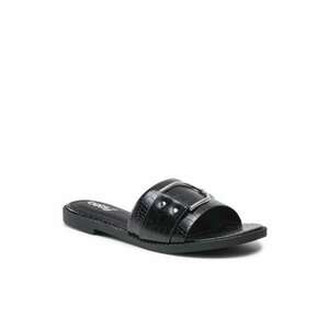 Papuci flip-flop dama - Piele ecologica - Negru imagine