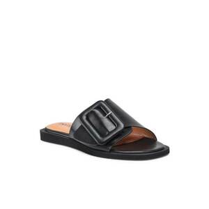 Papuci flip-flop dama - Piele ecologica - Negru - imagine