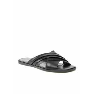 Papuci flip-flop dama - Piele naturala - Negru imagine