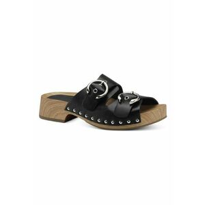 Papuci flip-flop dama - 302254880 - Piele ecologica - Negru imagine