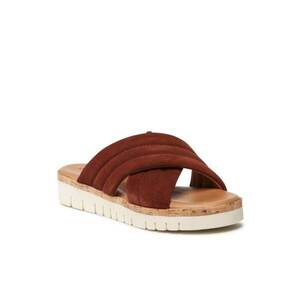 Papuci flip-flop dama - Piele naturala - Maro imagine