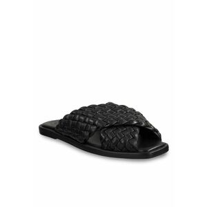 Papuci flip-flop dama - Piele naturala - Negru imagine