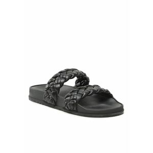 Papuci flip-flop dama - Piele ecologica - Negru imagine