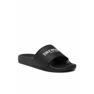 Papuci flip-flop pentru barbati - Piele ecologica - Negru imagine