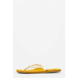 Papuci flip-flop de piele ecologica cu aspect impletit Sandies imagine