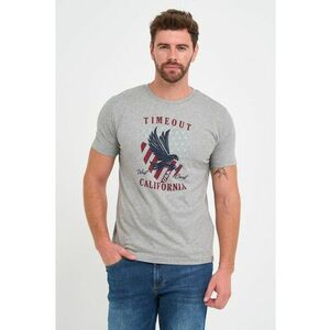 Tricou barbat cu imprimeu - Gri - imagine