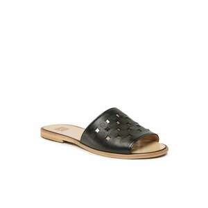 Papuci flip-flop dama - 302507023 - Piele naturala - Negru imagine