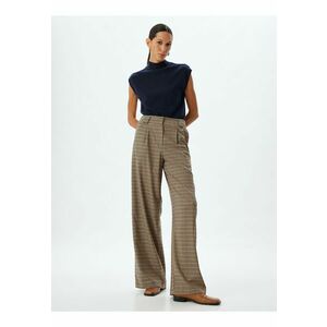 Pantaloni cu croiala ampla si model houndstooth imagine