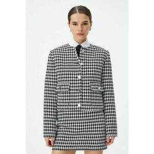 Sacou cu buzunare aplicate si imprimeu houndstooth imagine