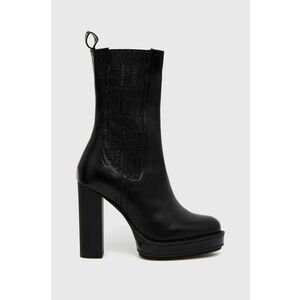 Love Moschino ghete chelsea de piele femei, culoarea negru, cu toc drept imagine