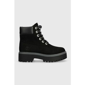 Timberland bocanci din piele intoarsa Stone Street 6in WP femei, culoarea negru, cu platforma, izolare usoara, TB0A5RH50151 imagine